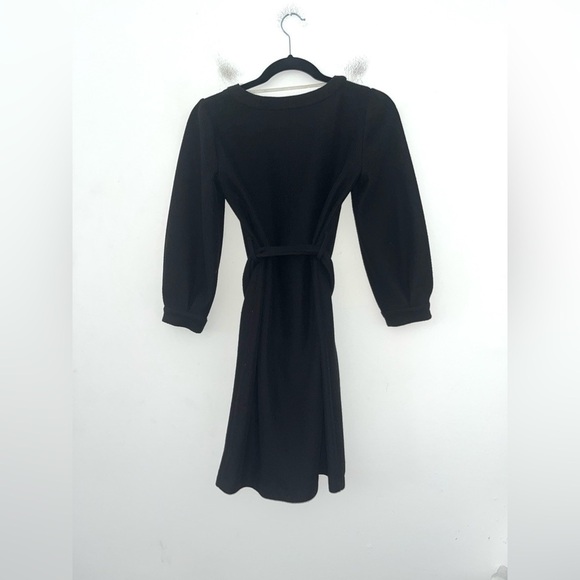 GAL MEETS GLAM Jody Black Ribbed Belted Knee Length Dress Size 00 - Picture 8 of 10
